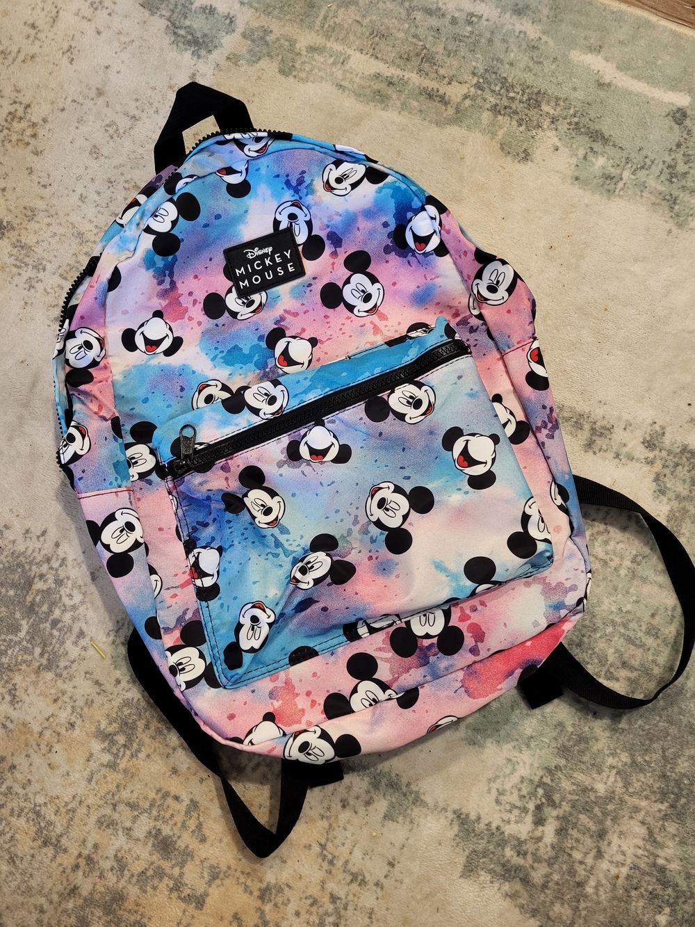 Disney Kids Backpack - Pink, Blue & Purple Mickey Print